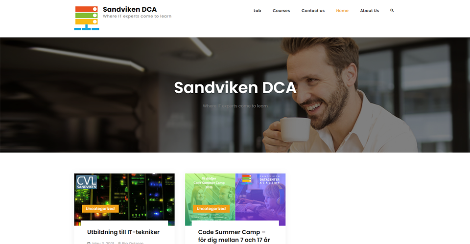 Sandviken Datacenter Academy´s nya hemsida